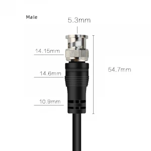 High quality RCA Male Plug to BNC Male Plug Video Jumper Cable for Security Camera TV