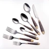 High Quality Stainless Steel Flatware With Ceramic Coated Flower Handle Cutlery Set