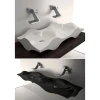 High Quality White Wall Hung Artificial Stone Solid Surface Stone Designer Bathroom Hand Wash Basin For Home Hotel Powder Room