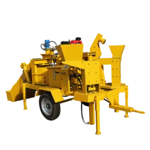 HM2-20M moving Clay interlocking red soil solid Brick making machine with mixer lowest price small manufacturing machines