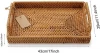 Home appliances Woven Rattan Rectangular Serving Tray with Handles for Breakfast, Drinks, Snack for Coffee Table