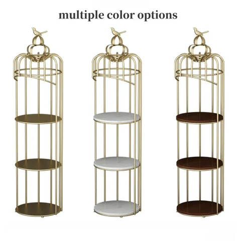 Buy Home Decor 3- Tier Cake Flower Stand Display Racks Shelf Gold Bird ...