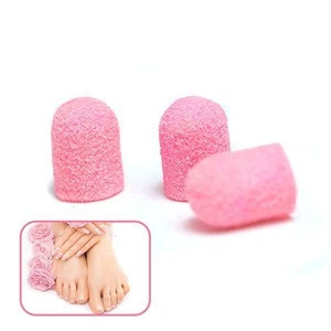 Hot sale art nail Tool Abrasive 5mm 7mm 13mm 16mm pink plastic cloth Sanding Cap for nail polish remover