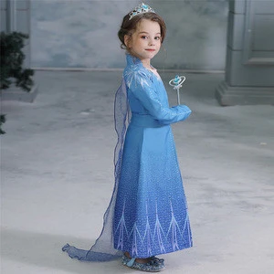 Hot Sale Baby Cute Girls Elsa Dress Cosplay Costume In Frozen Elsa Anna  Princess Dress