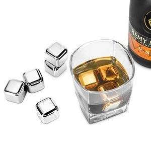 Hot Sale Bar Accessories Stainless Steel Metal Ice Cube cooling ice melts whisky stones