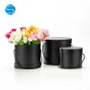 Hot Sale Cylinder Florist Portable Box Black Round Flower Hat Box Flower Gift Box 3PCS SETS 190 X 215mm