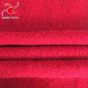 Hot sale red soft touch solid wool polyester acrylic blended knitted fabric for overcoat