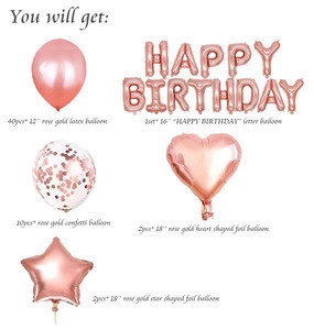 Hot Sale Rose Gold Birthday Party Decoration Balloon Supplies