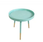 Hot sale Scandinavia wooden furniture coffee end table living room round white accent table