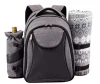hot sell picnic bag 4 person cutlery picnic backpack with wine holder and blanket JLD-12704-07