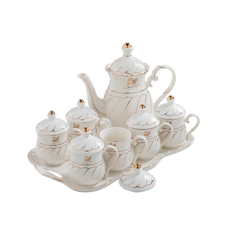Hot Sell Teapot Insufer Resistant Flower Teapot Coffee Tea Cup Set Custom Logo tea service set