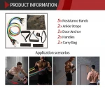 Hot Selling 11pcs Heavy Hip Best Pull Up Bungee Cord Resistance Bands For Yoga Exercise Kits