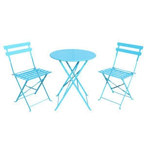 Hot selling iron bistro set, metal folding table and chair, patio garden sets