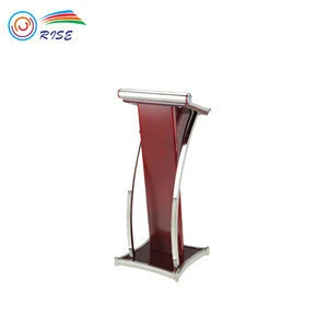 Hotel Wooden Metal Lectern Stands Church Pulpits / Podium Rostrum Speech Stand For Sale