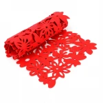 Household Dining  and wedding Decorations Red bird and flower style Hollow Out felt Table Runner