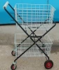 HSX-1817 hotline double basket folding shopping cart / tennis cart