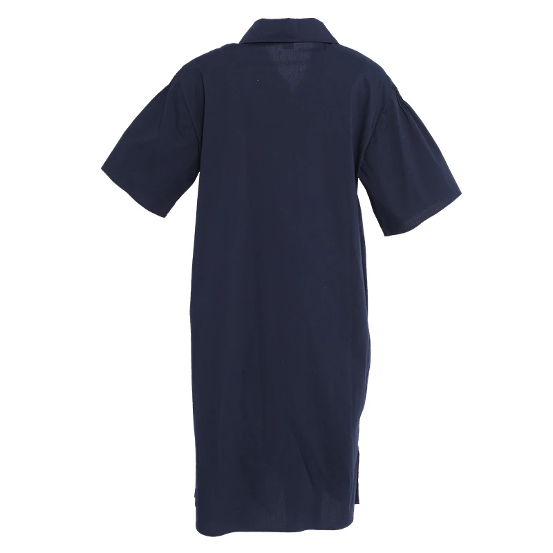 Huiquan simple design breathable cotton blend woman shirt dress