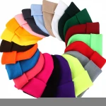 HZM-18244 Men Women Warm Stretchy Soft Daily Ribbed Cap Winter Beanie Knit Hats
