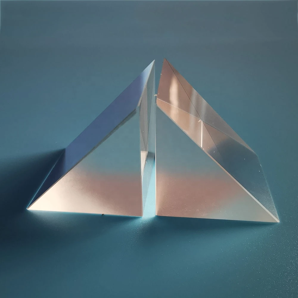 In Stock Bk9/K9 Glass 50mm*50mm*50mm Three Surface Polished No Coating Right Angle Prism Triangle Prism