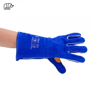 Industrical Heat Resistant Work Safety Gloves Palm Protection Split Cowhide Leather Argon TIG Welding Gloves