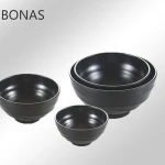 Japanese ware Restaurant Melamine Black Rice Ramen Soup Noodle Udon Bowl