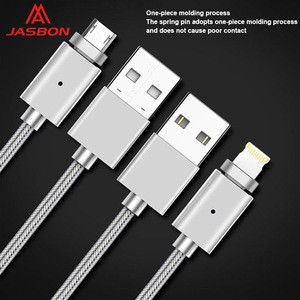 JASBON 2018 new arrival fast charge usb cable Magnetic absorption nylon rope 3mm to compile data cable
