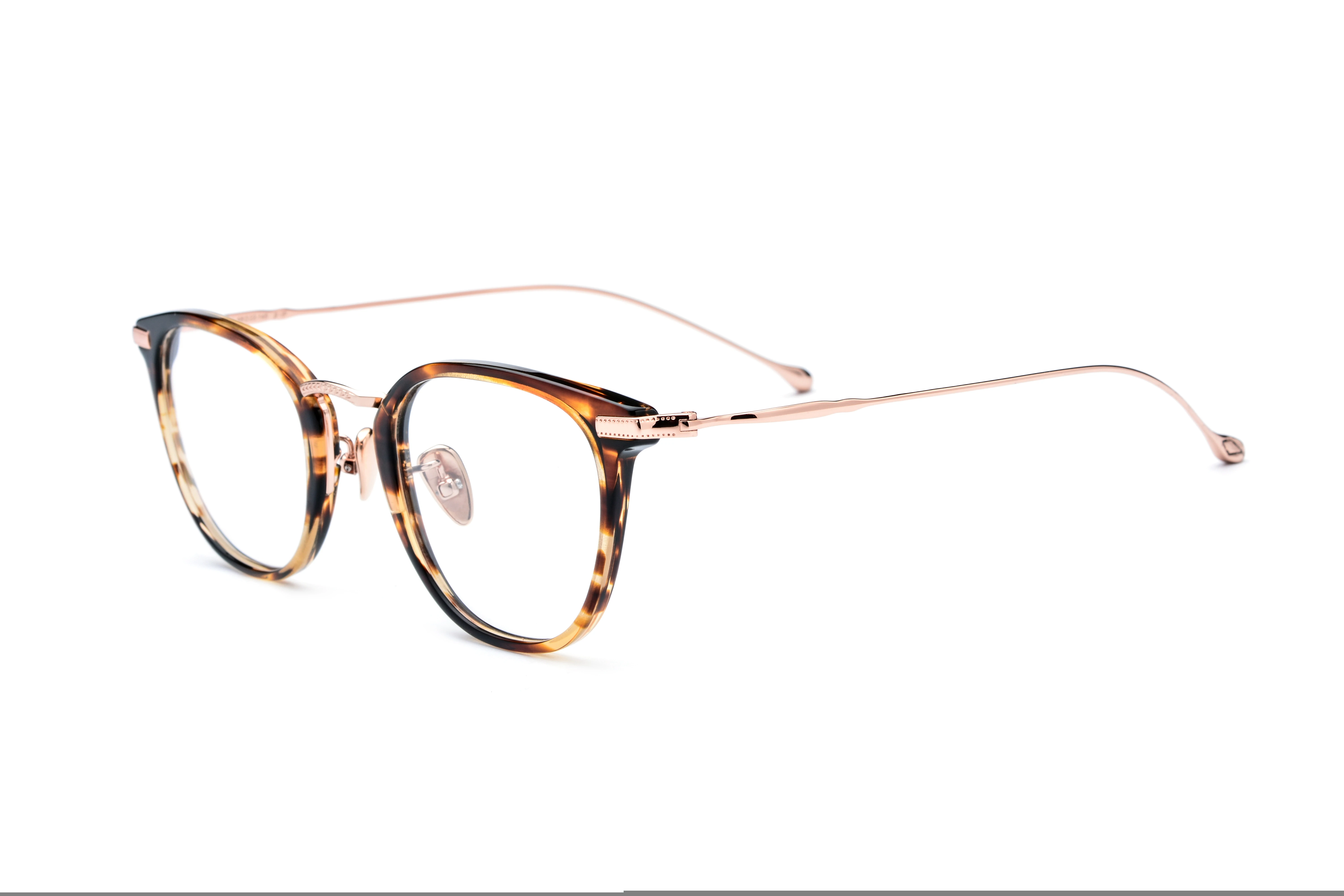 Jheyewear beta titanium temples acetate frame tortoise colorful round classic high end glasses frames