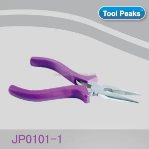 JP0101-01 Long Nose Pliers with cutter and Teeth TAIWAN TYPE with molded handles