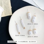 JUHU 2021 Retro wedding pearl stud earrings silver needle women earrings jewelry wholesale flower pearl earrings