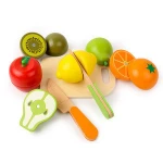Kids educational toys slice and see toy baby wooden fruits cutting toys for daycare