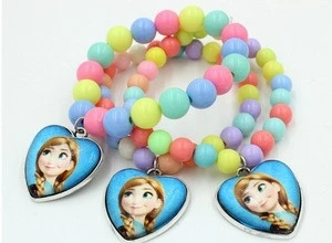 kids fashion accessories 2015 elastic candy bead photo charm bracelet for little girl