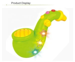 Kids mini sax three buttons toy musical instruments with light