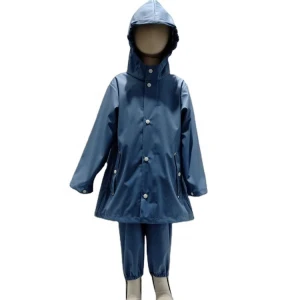 Kids polyurethane raincoat rain jacket pu rain coat rain wear for baby boys child clothing set