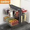 Kitchen cabinet pull out dish rack 4 sides dish rack pantry organizer