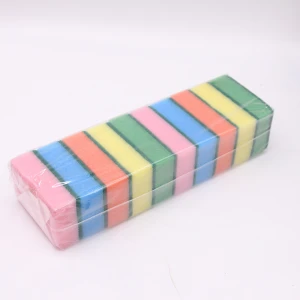 Kitchen sponge block 10*7*3cm multiple colors Composite scouring pads
