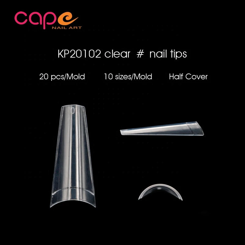 Knail 2020 New Product Coffin Nail Tip Natural Half Cover Salon Nails