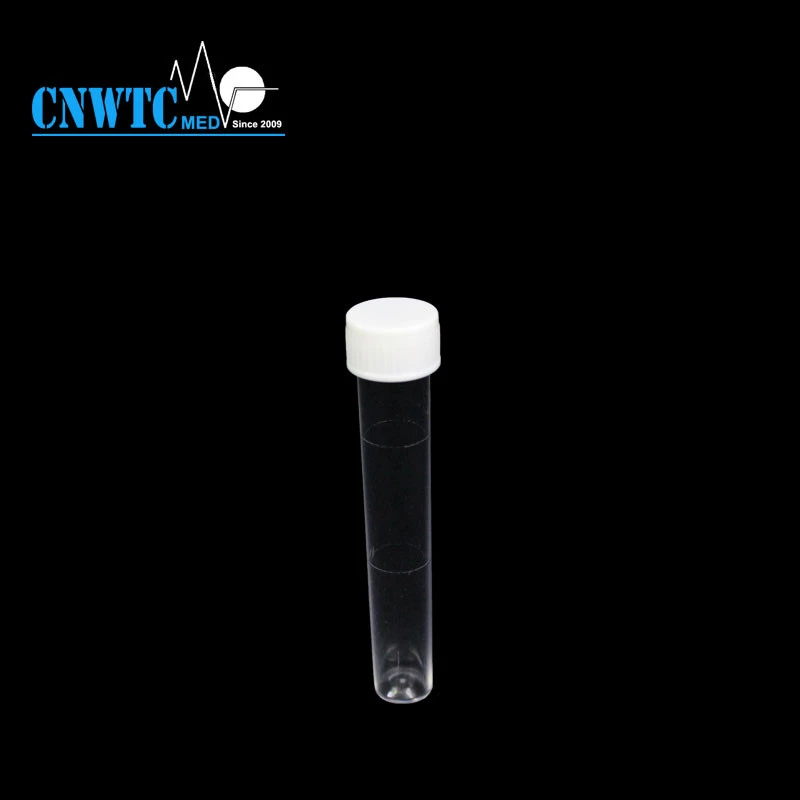 Laboratory Clear 10ml PS Self-standing Test Tube With Screw cap