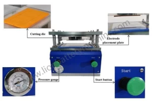 Laboratory Small Pneumatic Pouch Cell Battery Sheet Die Cutter Machine With Customized Cutting Dies