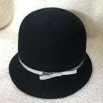 Ladies hat wool felt hat cloche hat with flower