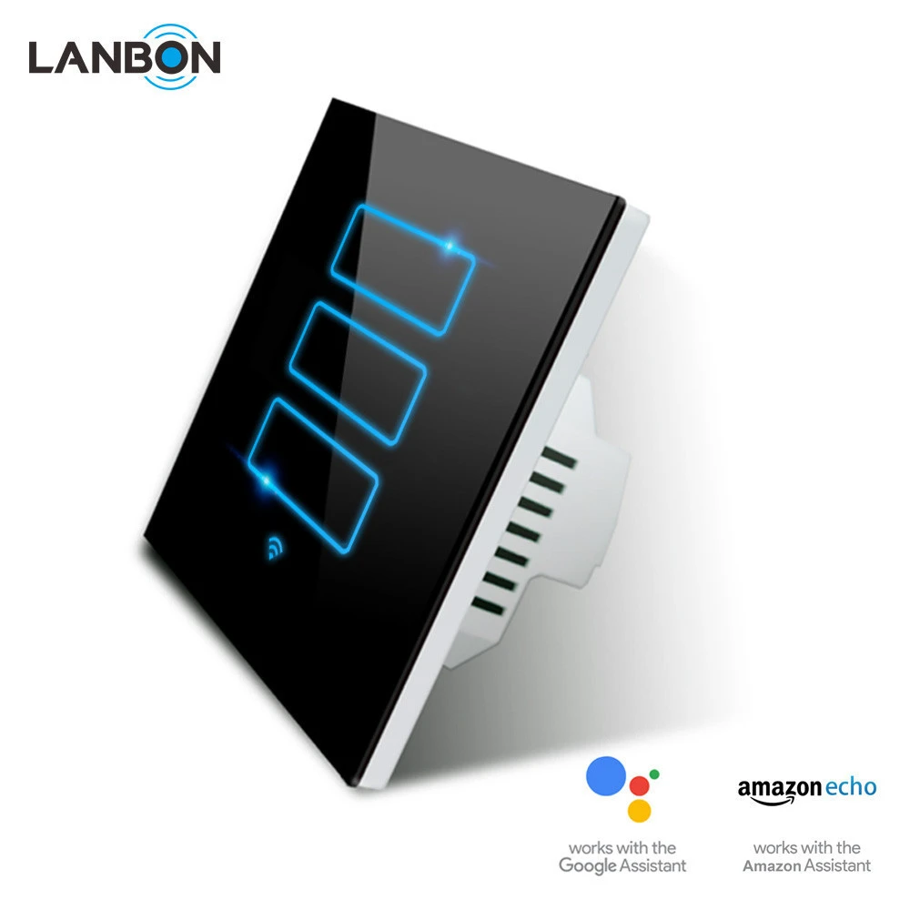 Lanbon New Wifi Controlled Smart wifi Switch for Lights, Curtain, Smart Home Automation light switch touch via google and amazon