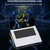 Laptop Cooling Pad 12-17 inch with 2 Quiet Fans RGB Adjustable 6 Height Wind Speed Laptop Cooer With Mobile Phone holder