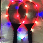 LED Luminous Badminton Rackets Set Lightweight Badminton Shuttlecock Game Set for Outdoor Indoor Sports Activities at Night