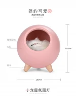 Led pet house small night light rechargeable bedroom bedside light creative little cat desktop atmosphere small night light