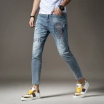 letter slim men pants jeans cotton Breathable clothes men  jeans skinny