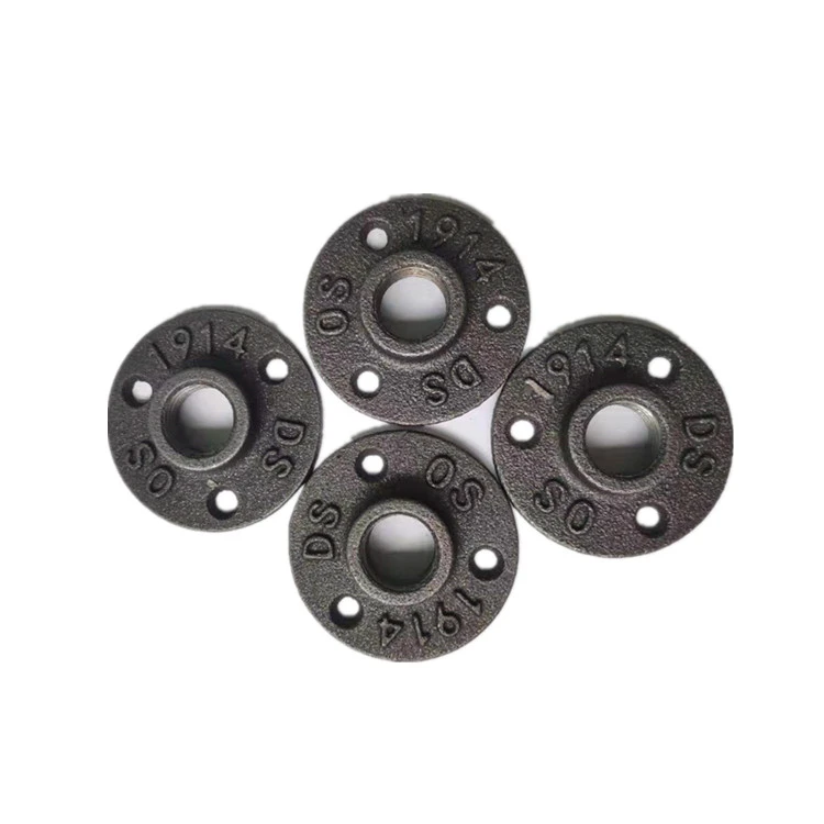 Loft Industrial DIY Retro Pipes Furniture black Cast Iron Flange with 3holesDN15