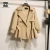 Import Long beige shawl collar women trench coat clothing from China
