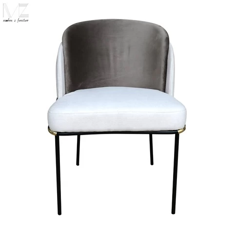Luxury design restaurant blue velvet designer Metal Leg Dining Chair Modern Fabric Dining Chairs