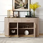 Luxury Dining Room Side Cabinet Marble console Table Storage Sideboard With Drawers