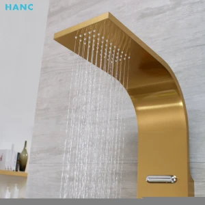 Luxury Wall Mounted Chrome Finish Shower Faucet Shower Column With Hand Shower