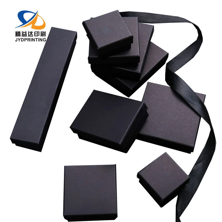 Manufacture Wholesale Custom Luxury Small Paper Black Gift Jewelry Storage Packaging Box With Logo